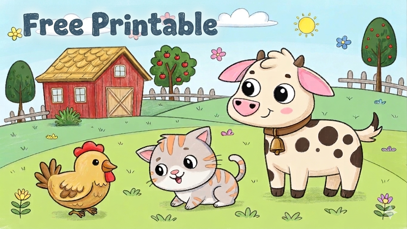 Read more about the article Free Animal Coloring Book for Kids: 25 Adorable Pages for Screen-Free Fun